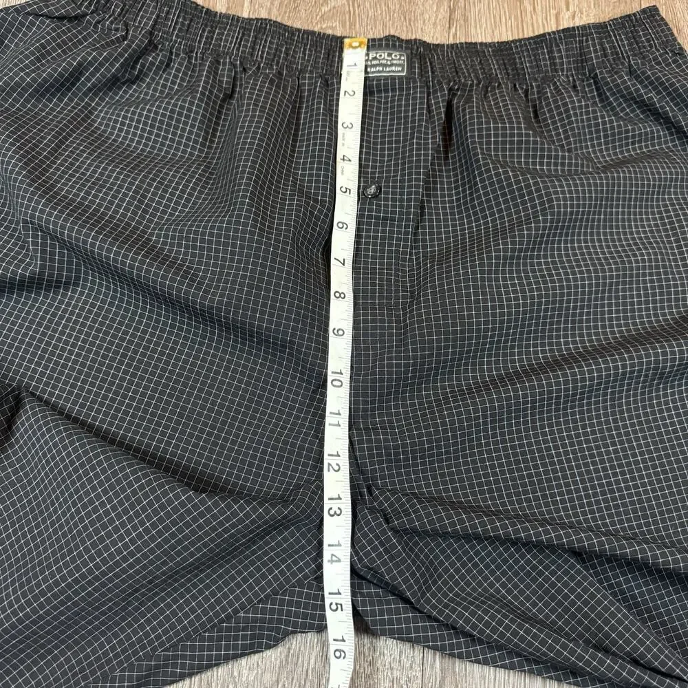 Polo Ralph Lauren Pajama Set Mens XL Black Check Cotton Sleepwear Lounge